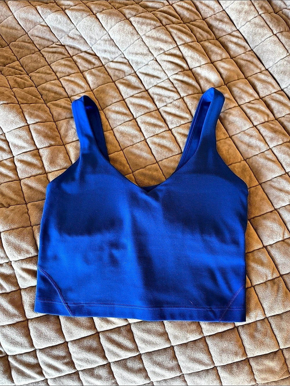 lululemon Align Tank Bra Blue Athletic Crop Top SZ 2